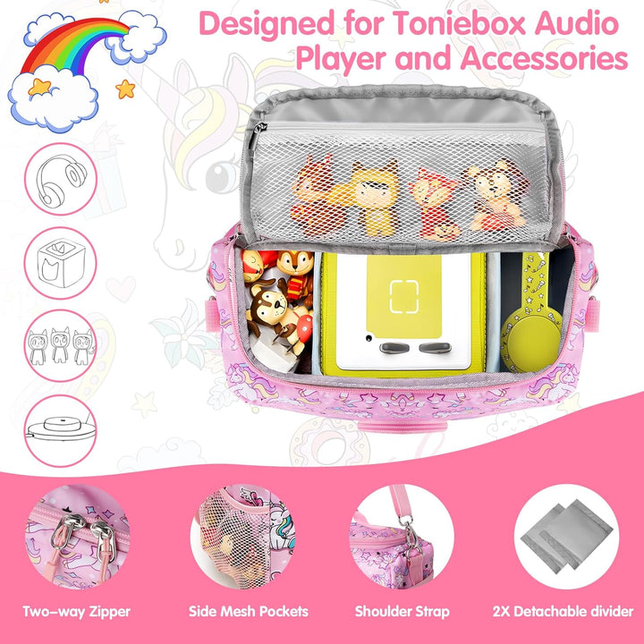 Tragetasche für Toniebox Starter Set, für Tonie-Figuren, Kopfhörer, Ladestation und Zubehör, Aufbewa