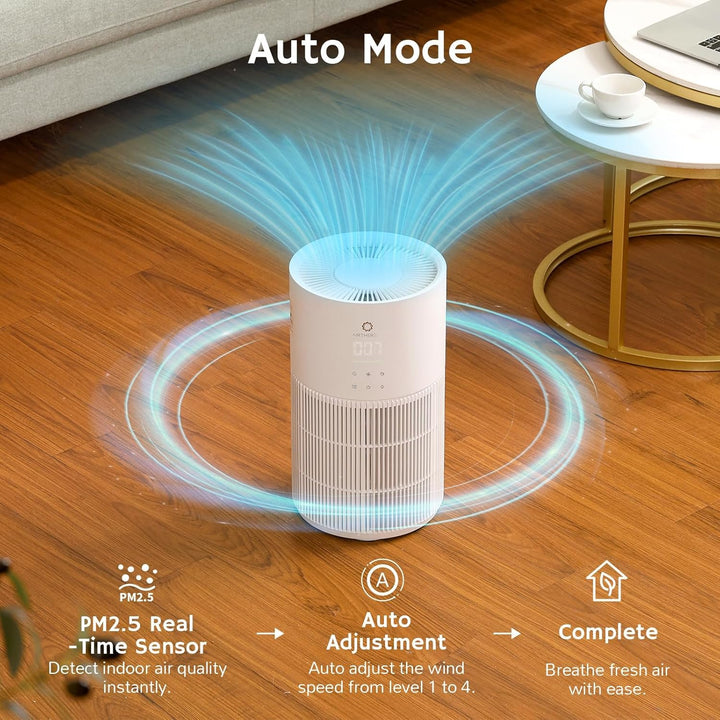 Airthereal 2-in-1 Luftreiniger mit Luftbefeuchter für bis zu 125 m², 3-Stufen-Filter, Luftqualitätsa