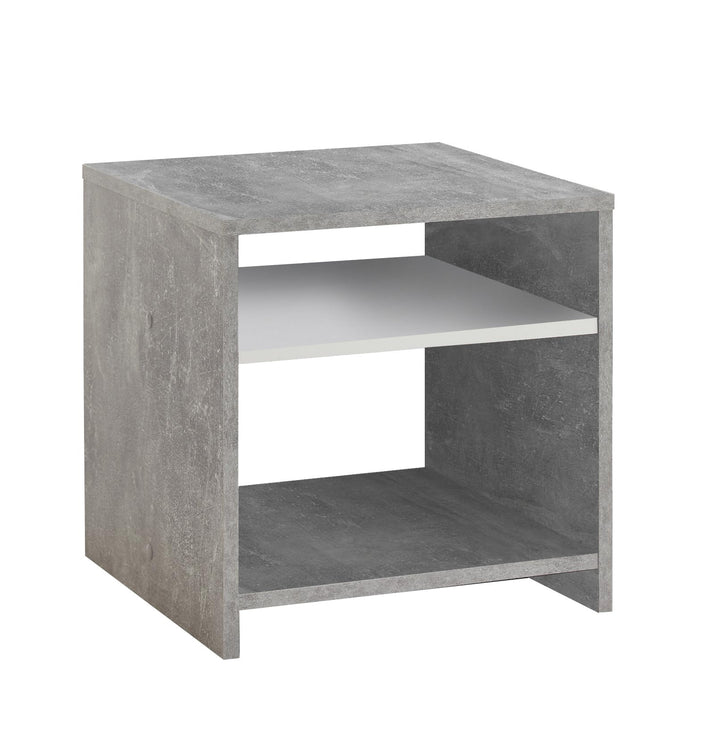 FMD Möbel, 653-001 Lund Beistelltisch, holz, beton, weiss, masse 39.9 x 39.9 x 39.9 cm (BHT)