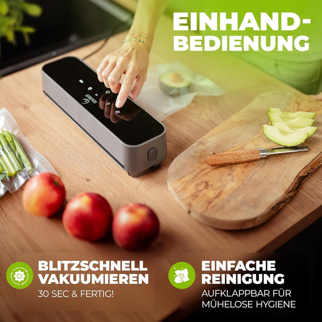 SEALWAVE Vakuumiergerät, Vakumierergerät für Lebensmittel, Breite &amp; Feste Versieglung, Leise &amp; Effiz
