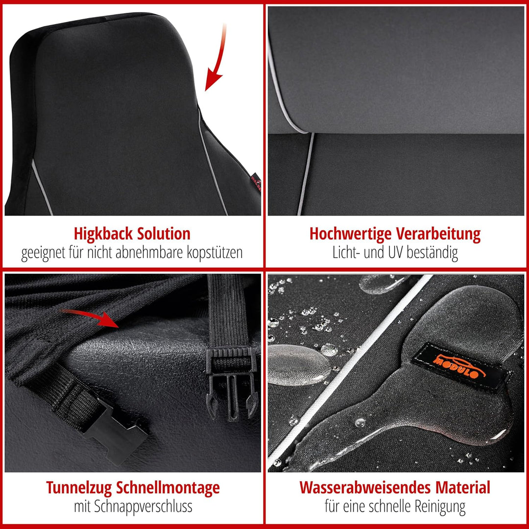 Walser Auto-Sitzbezug Modulo, Universaler Vordersitzbezug, Universal Auto-Schonbezug für Highbacksit