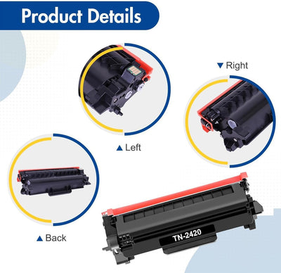 INFITONER 2-Pack TN2420 TN-2420 TN2410 TN-2410 Toner für Brother MFC L2710DW MFC-L2710DW HL-L2350DW