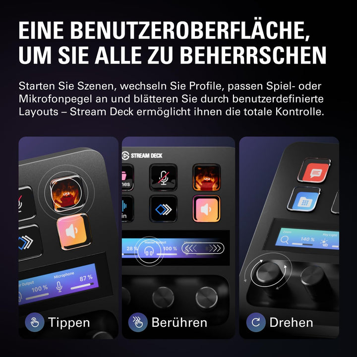 Elgato Stream Deck +, Audiomixer, Live-Produktion und Studio-Controller für Content Creators, Stream