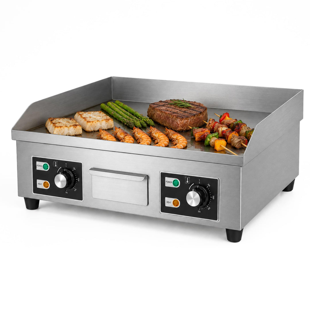 Elektrische Küchenplatte, professionelle Grillplatte 66 x 44 cm, kommerzielle Grillplatte aus Edelst