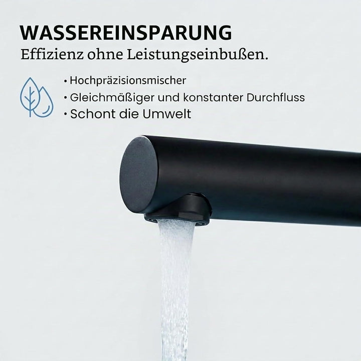 VALAZ Wasserhahn Bad Schwarz Matt | Einhebelmischer Waschbecken, Warm und Kaltwassermischer, Wassers