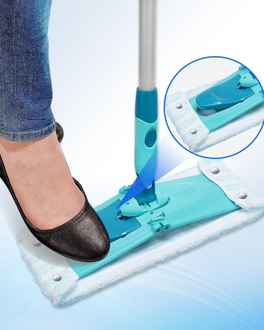 KEEPOW 4 Wischbezug CLEAN Twist XL Micro Duo für Leifheit Combi XL Micro Duo, Wiederverwendbar Boden