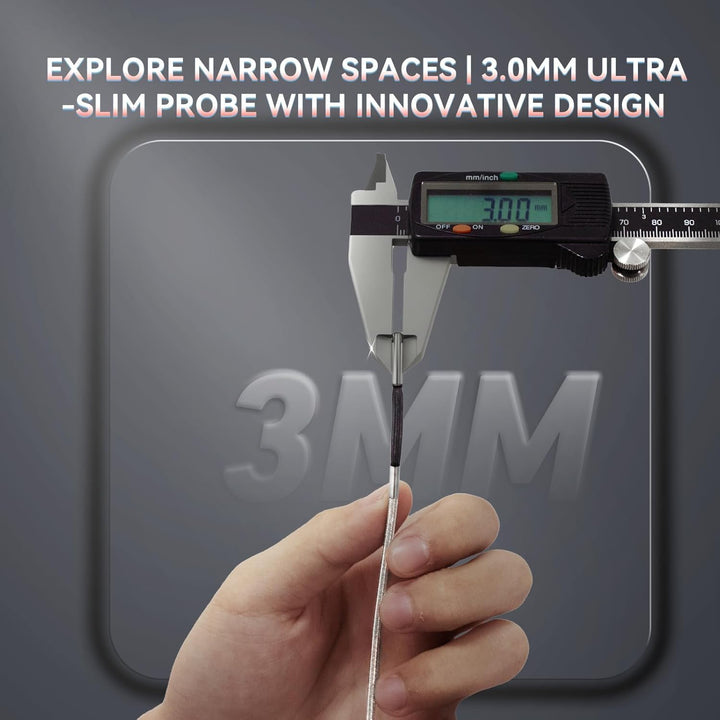 Ralcam Endoskopkamera mit Licht, Endoscope Camera mit 210° beweglichem Kopf, 3.0mm Sonde, 5" HD Bild
