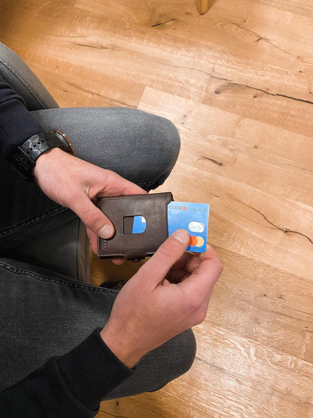 Menzo X-POC Kreditkartenetui aus echten Leder, RFID-Schutz, viele Farben, Kartenetui, Geldklammer (g