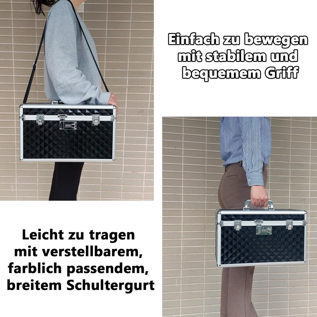 HEWEI WORKS Aufbewahrungsbox mit Zahlenschloss, abschliessbare Medikamentenbox, leere Erste-Hilfe-Bo