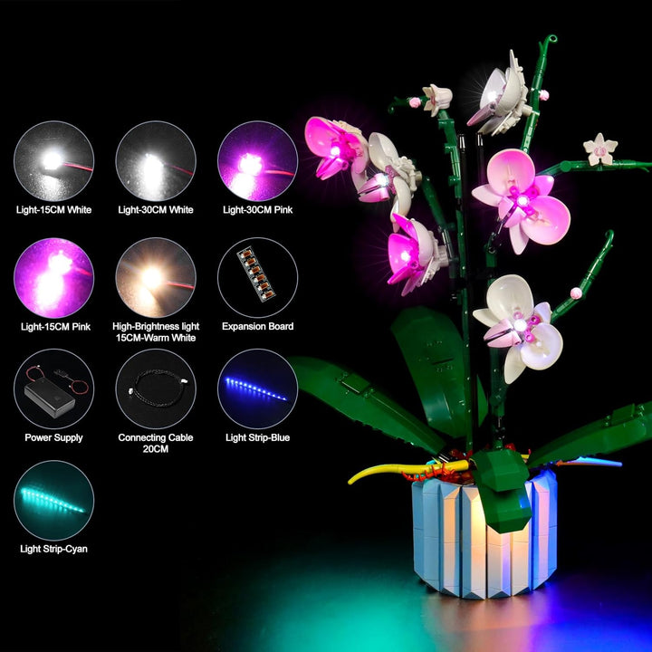 LocoLee Led Licht Set Kompatibel mit LEGO 10311 Orchidee Blumen Botanical Collection (Nur Lichter-Se