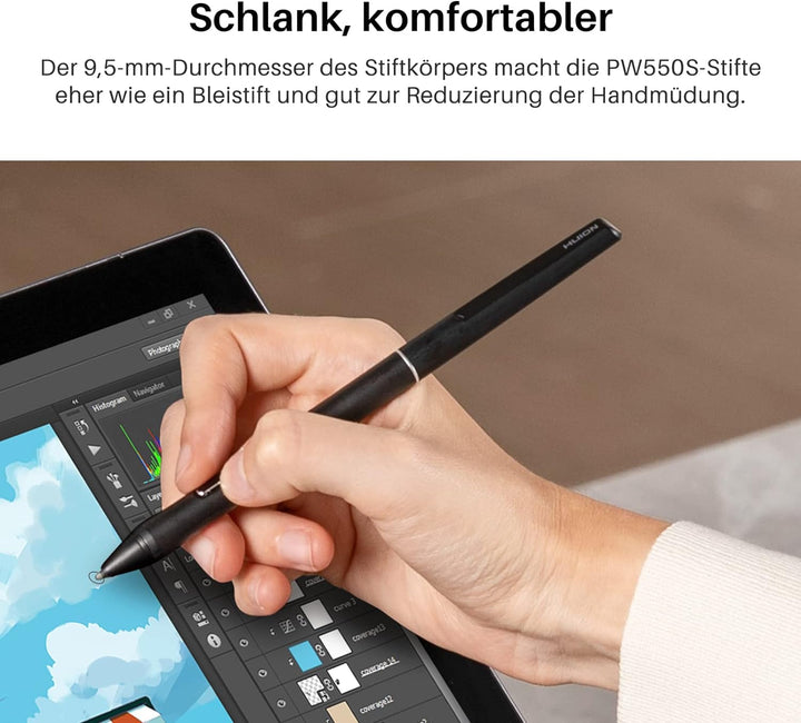 HUION PW550S Digitalstift Pentech 3.0+ Slim Pen Neue Stifttechnologie Batterieloser Digitaler Stylus