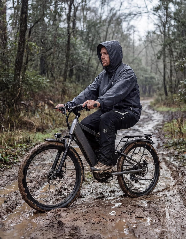 KEMIMOTO wasserdichte Regenhose für Herren, Leichte Winddichte Wanderhose mit Transportbeutel, Fahrr