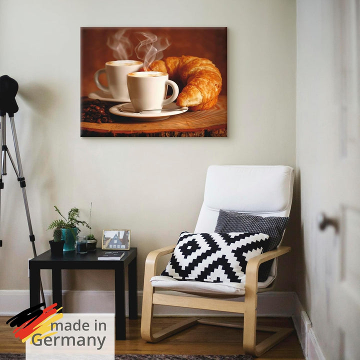 ARTland Leinwandbilder Wandbild Bild auf Leinwand 80x60 cm Kaffee Coffee Cafe Cappuccino Espresso Cr