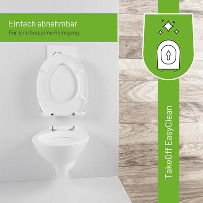 LUVETT® Toilettendeckel mit Absenkautomatik C770 oval, WC-Sitz mit 3 Befestigungsvarianten zur Wahl,