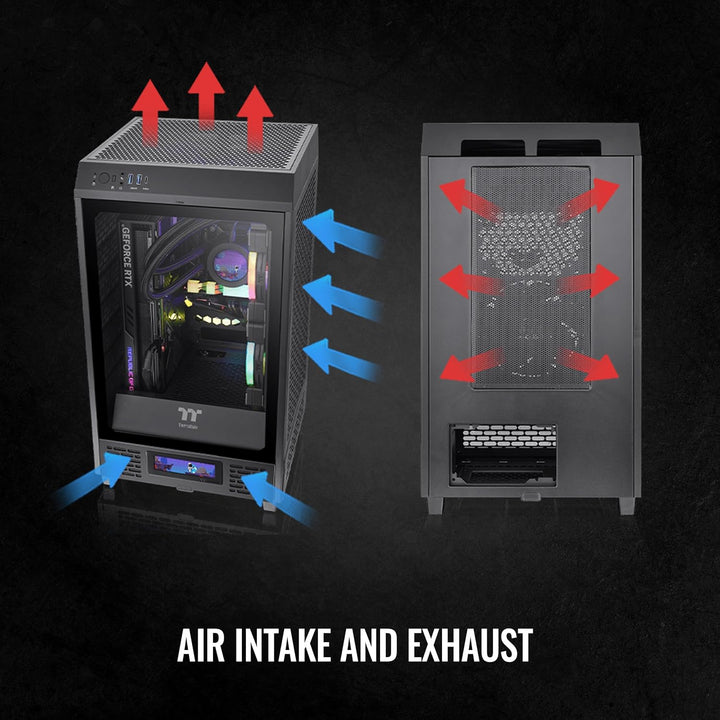Thermaltake Tower 200 Mini-ITX Computergehäuse, 2 x 140 mm vorinstallierte CT140-Lüfter, unterstützt