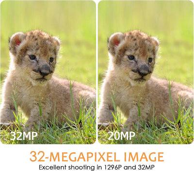 WLAN Wildkamera WiFi Wildtierkamera Nachtsichtkamera Fotofalle 32MP 1296P Verbinden druch APP Blueto