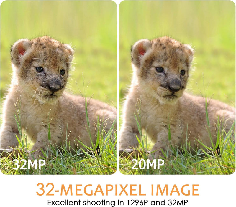 WLAN Wildkamera WiFi Wildtierkamera Nachtsichtkamera Fotofalle 32MP 1296P Verbinden druch APP Blueto