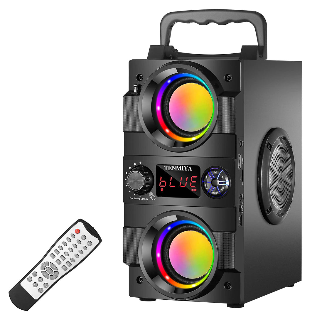 TENMIYA Bluetooth-Lautsprecher, 40 W (60 W Peak) Tragbare Bluetooth-Lautsprecher mit Beleuchtung Kab