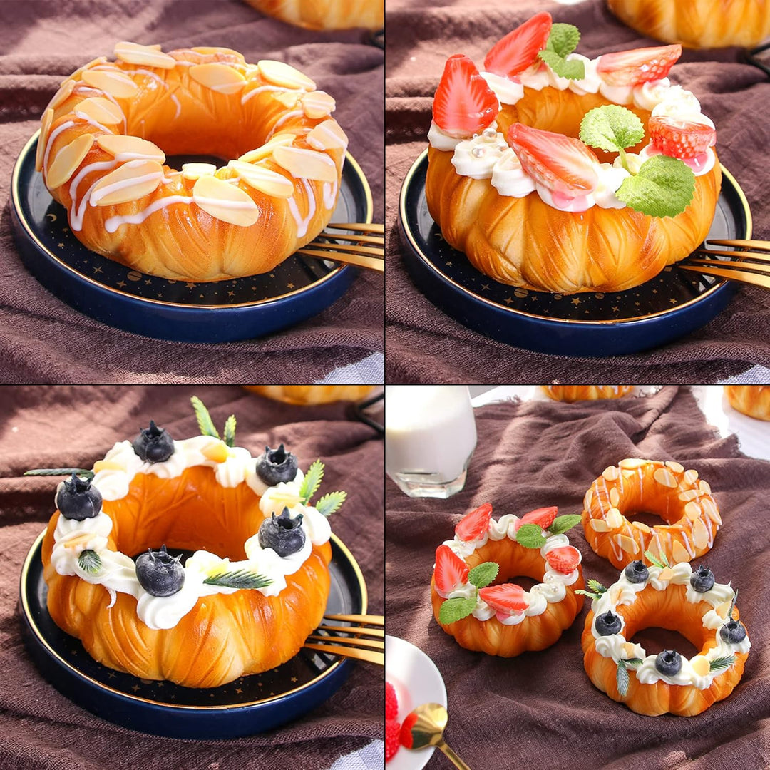 3 Pcs Gefälschte Kuchen Donut, Künstliche Obstkuchen, Fake Bread, Gefälschte Brot, Backwaren und Geb