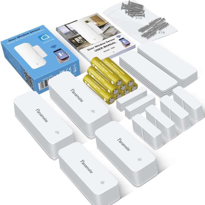 Panamalar Wireless Türfenstersensor, Niedriger Energie Tür&Fensteralarm kompatibel mit Alexa/Google-