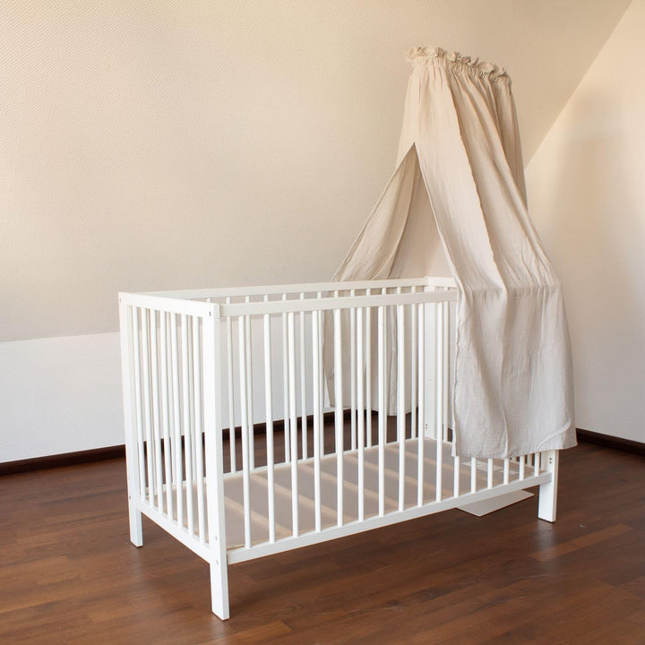 Betthimmel Babybett Stoff 130 cm – Weicher Musselin Baldachin ohne Ständer – Himmel Babybett &amp; Kinde