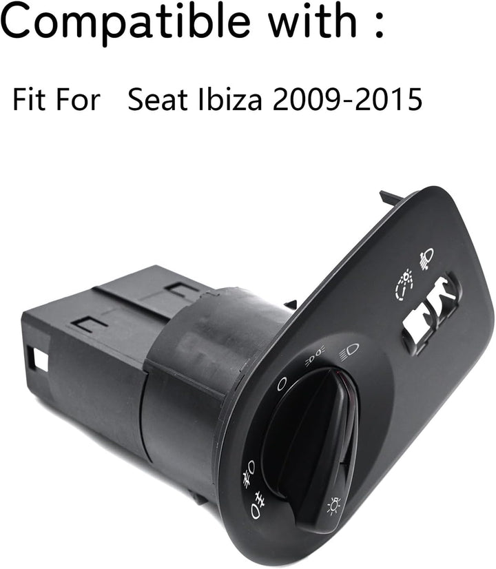 DKAEUK SEHS001 Schalter Hauptlicht für SE.AT IBIZA IV 2009 2010 2011 2012 2013 2014 2015 Schwarz, Sc
