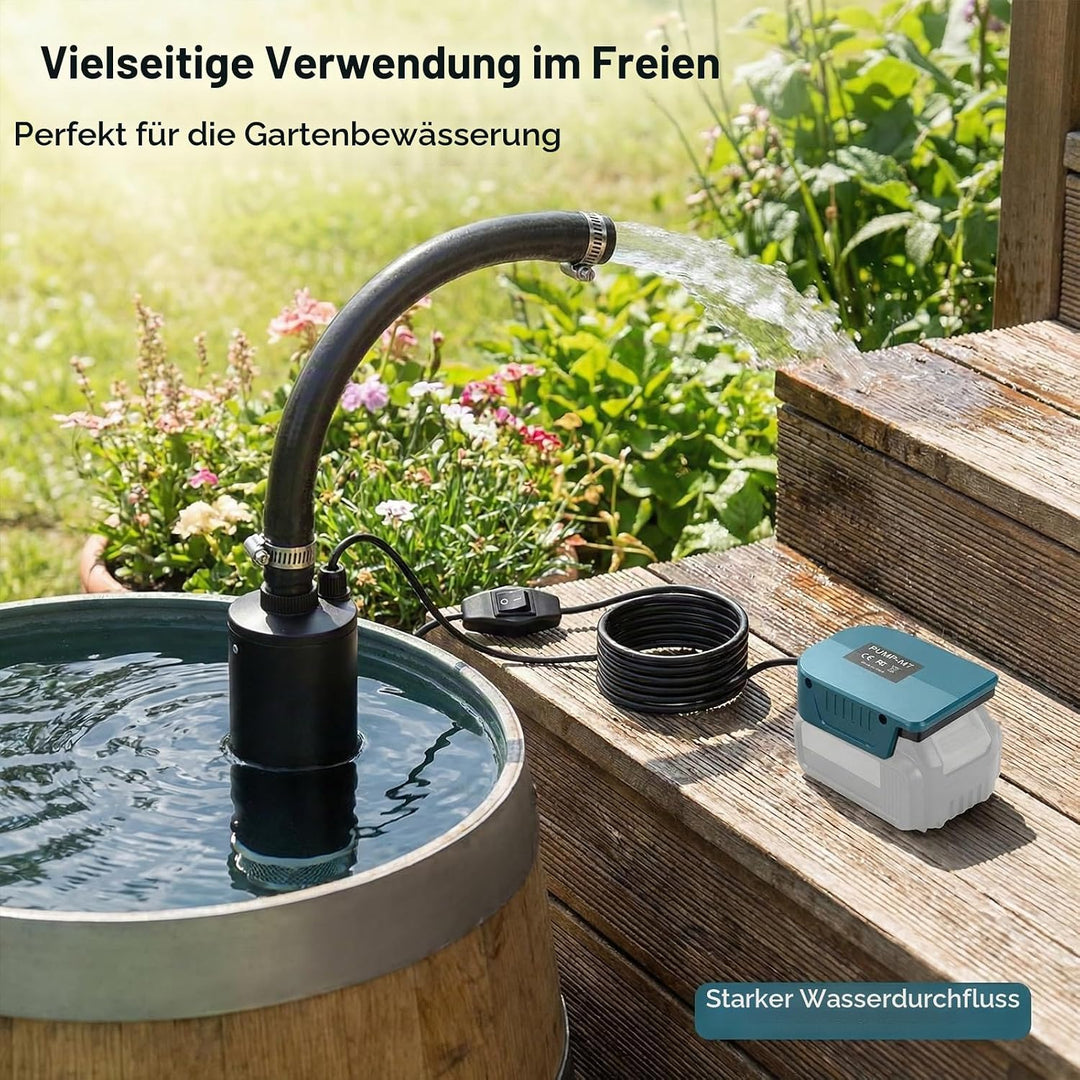 Akku Wasserpumpe für Makita 18V, 30L/min Tragbare Wasserpumpe &amp; Sumpfpumpe Wasserpumpe Akku, Selbsta