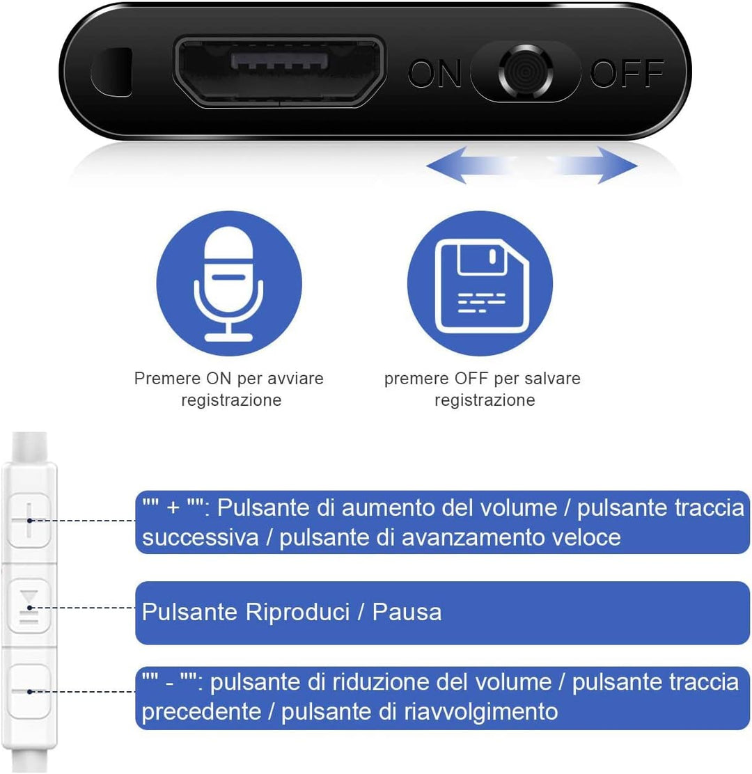 H+Y Mini Voice Activated Indicator Light 8GB Memory USB Rechargeable MP3 Functions Ideal for Reading