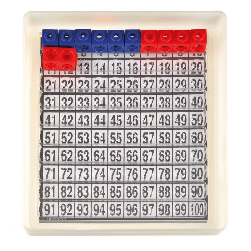 Steckwürfel-Multibox, Set mit Grundplatte und Steckwürfel in blau und rot | Wiemann Lehrmittel