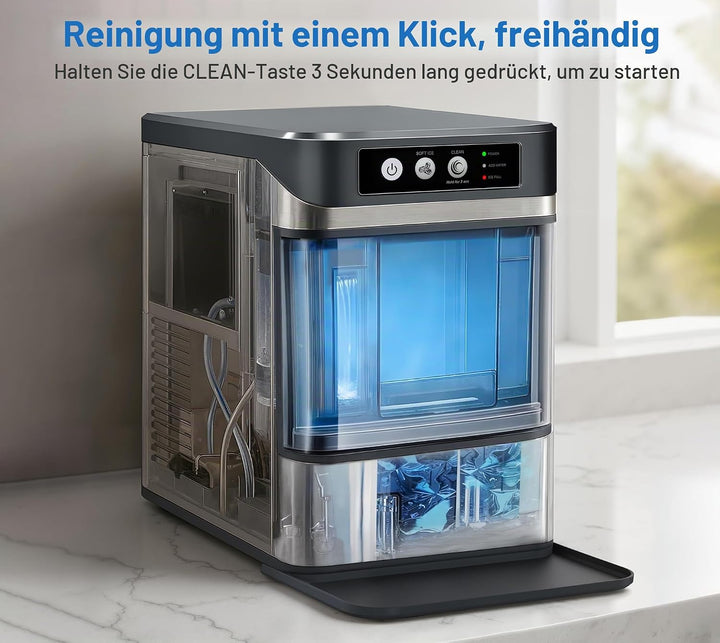 Nugget lce Maker Machine,Chewable Pellet Ice Machine,Self-Cleaning,One-Click Operation,for Home/Kitc