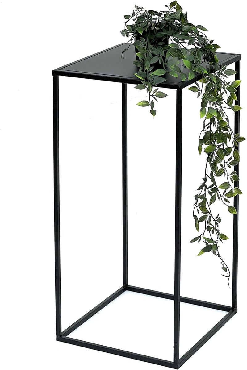 DanDiBo Blumenhocker Metall Schwarz Eckig 60-50 cm Blumenständer Beistelltisch 96312 Blumensäule Mod