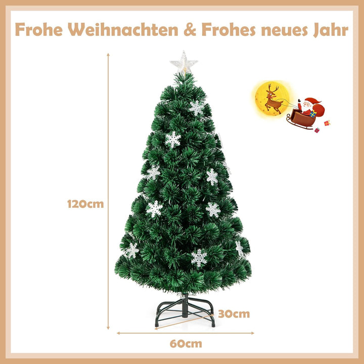 RELAX4LIFE Künstlicher Weihnachtsbaum, Christbaum mit LEDs & Schneeflocke & Sternspitze, Kunstbaum F