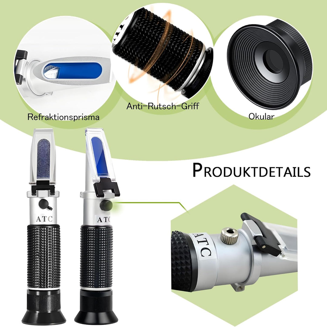 Meerwasser Salzgehalt Refraktometer,V·RESOURCING Handheld Messgerät Salinometer Refraktometer 0-10%