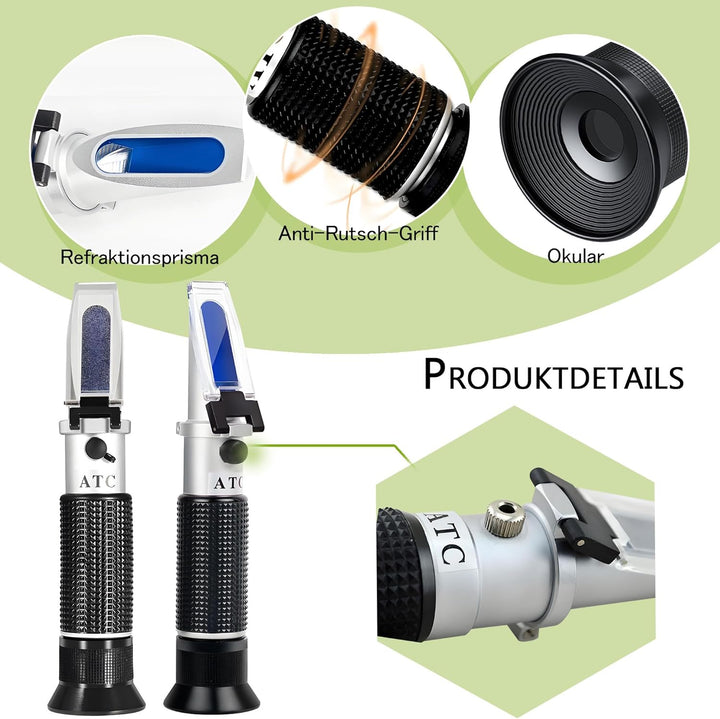 Meerwasser Salzgehalt Refraktometer,V·RESOURCING Handheld Messgerät Salinometer Refraktometer 0-10%