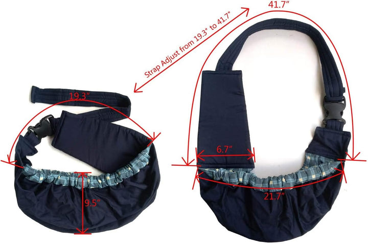 Hunde Tragetaschen, Tragetasche Katzen, Hundetragetasche Outdoor Tragetasche Hund (Blau Plaid) Blau