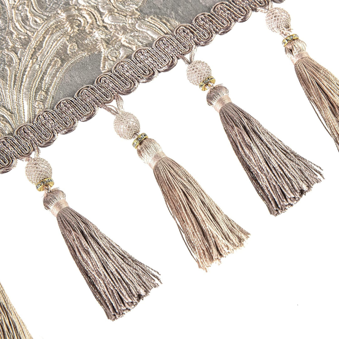 TOPLUXE Swag Volant Vorhang für Schlafzimmer Esszimmer Wohnzimmer Küche, Damast Kurzstore Waterfall