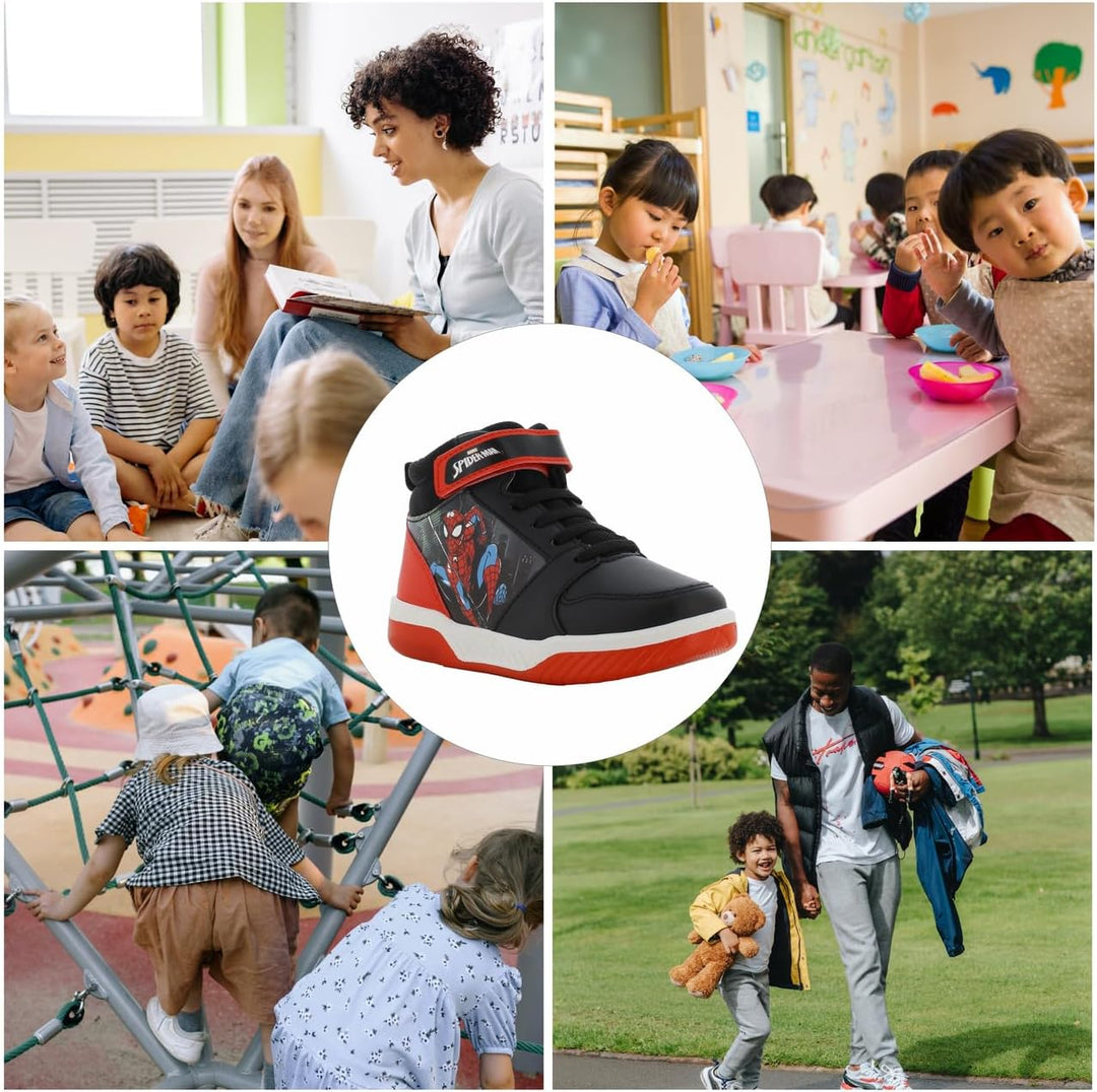Leomil Paw Patrol Blinkschuhe Schuhe Jungen, Ideal for Schule und Freizeit Schwarz Rot 005 32 EU, Sc