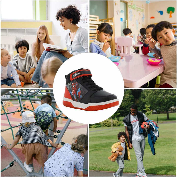 Leomil Paw Patrol Blinkschuhe Schuhe Jungen, Ideal for Schule und Freizeit Schwarz Rot 005 32 EU, Sc