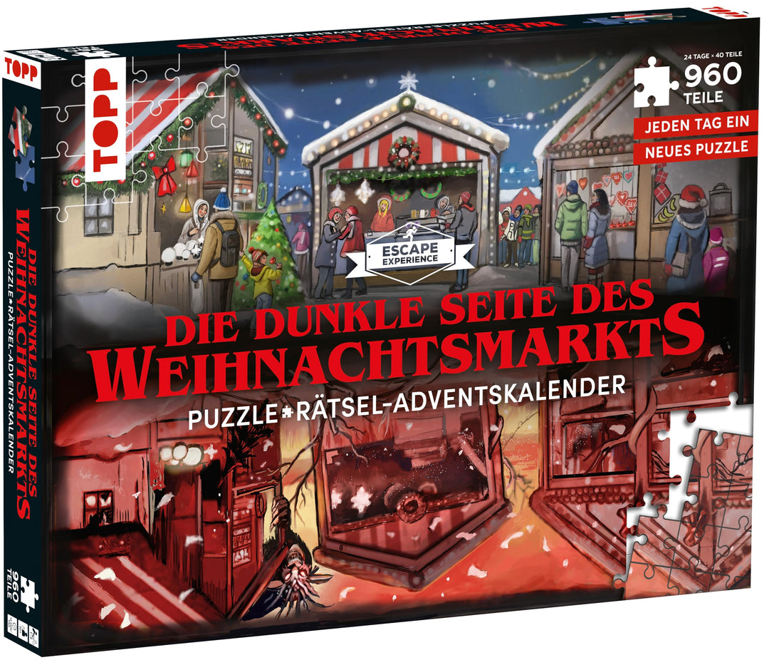 Puzzle-Rätsel-Adventskalender: Die dunkle Seite des Weihnachtsmarkts – 24 Puzzles mit insgesamt 960