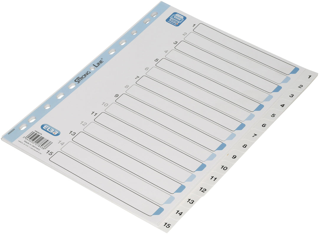 ELBA 100204779 Register "Strong Line" | 15er Pack | 1 - 15 | 15-teilig | A4 | PP | mit beschriftbare