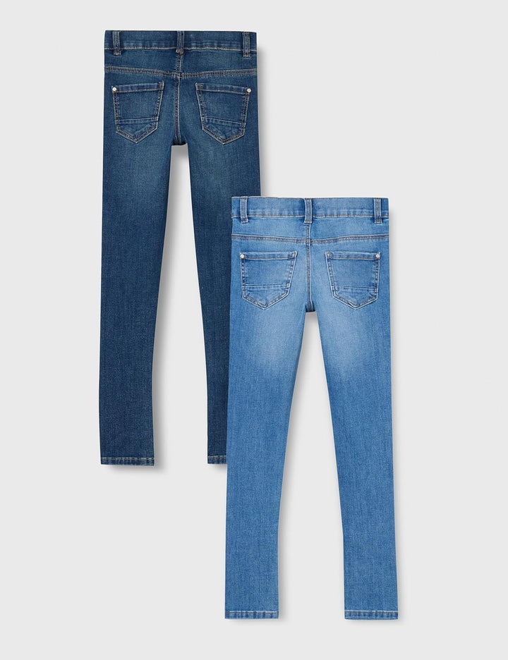 NAME IT Mädchen Jeans 164 Dark Blue Denim/Pack:w Medium Blue Denim, 164 Dark Blue Denim/Pack:w Mediu