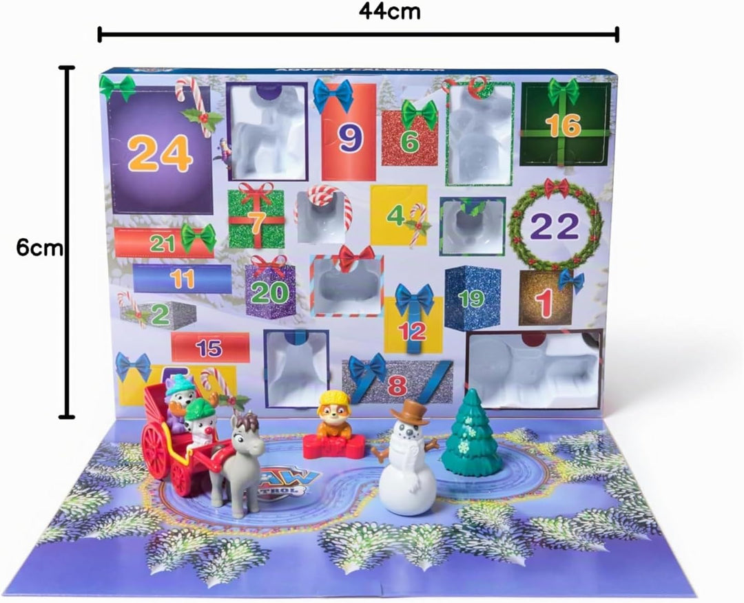 PAW PATROL Adventskalender 2024 – 24 Spielzeug-Überraschungen für eine fantasievolle Winterwelt, 7 W