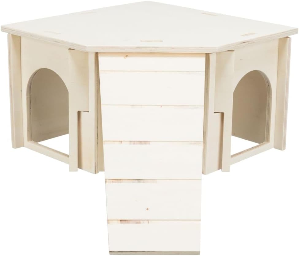 TRIXIE 'Kleintier Eckhaus ohne Klammern und Nägel für Meerschweinchen und Zwergkaninchen Haus Thore,