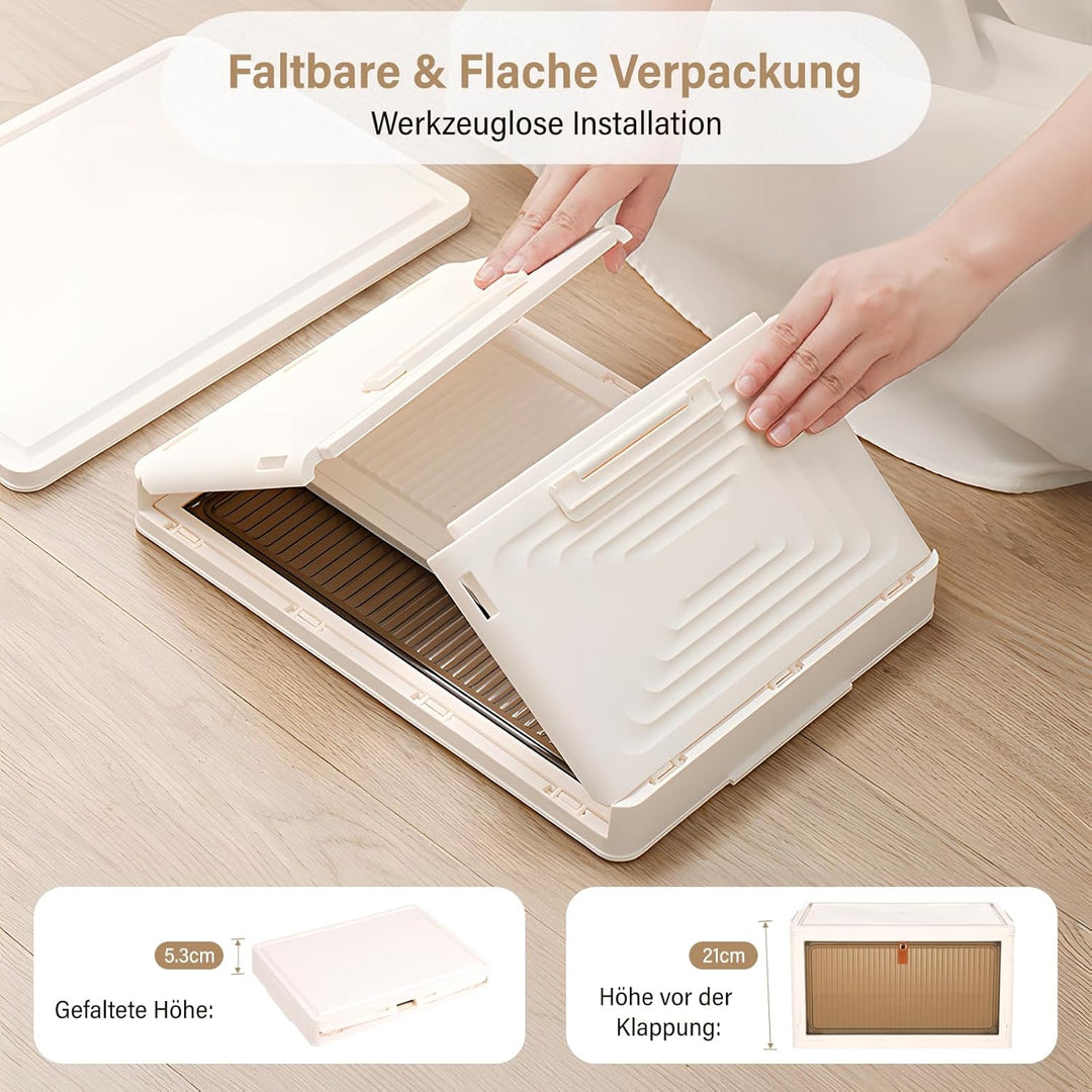 BTGGG 3 Tier Aufbewahrungsbox mit Deckel, 20L*3 Kunstoffboxen Aufbewahrungsboxen Stapelbar Plastikbo
