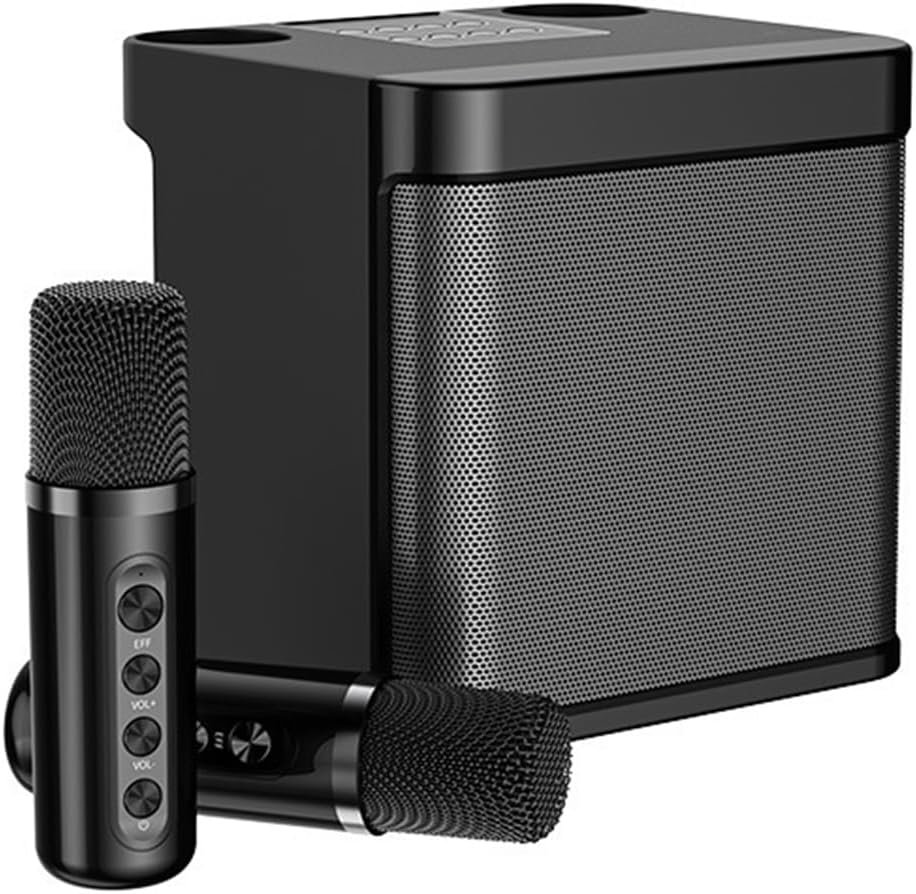 WANGCL Mini-Karaoke-Lautsprecher, tragbares Mikrofon mit Lautsprecher, unterstützt Bluetooth, AUX, U