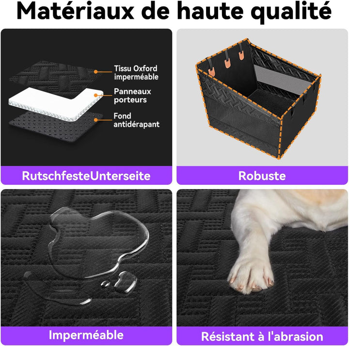 Hunde autositz Rückbank für Mittelgrosse & Grosse Hunde – Sicherheitssitz mit Befestigungsgurt, Ruts