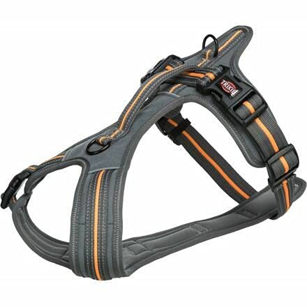 Trixie Fusion Reisegeschirr, Graphit/Papaya, S-M: 45-54 cm/20 mm, Nylon
