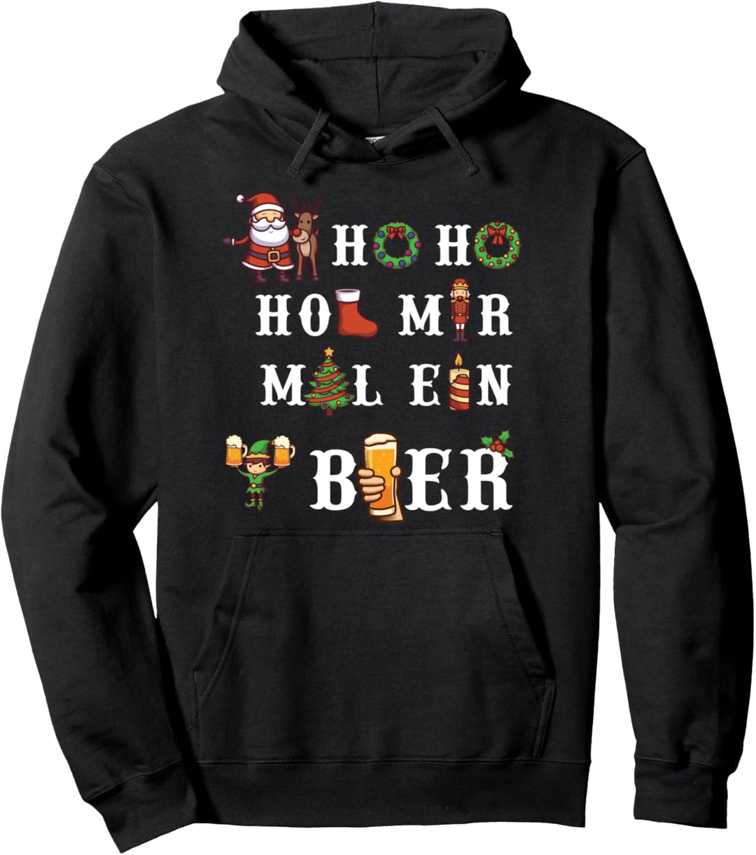 HO HO Hol mir mal ein Bier - Lustiges Weihnachten Pullover Hoodie