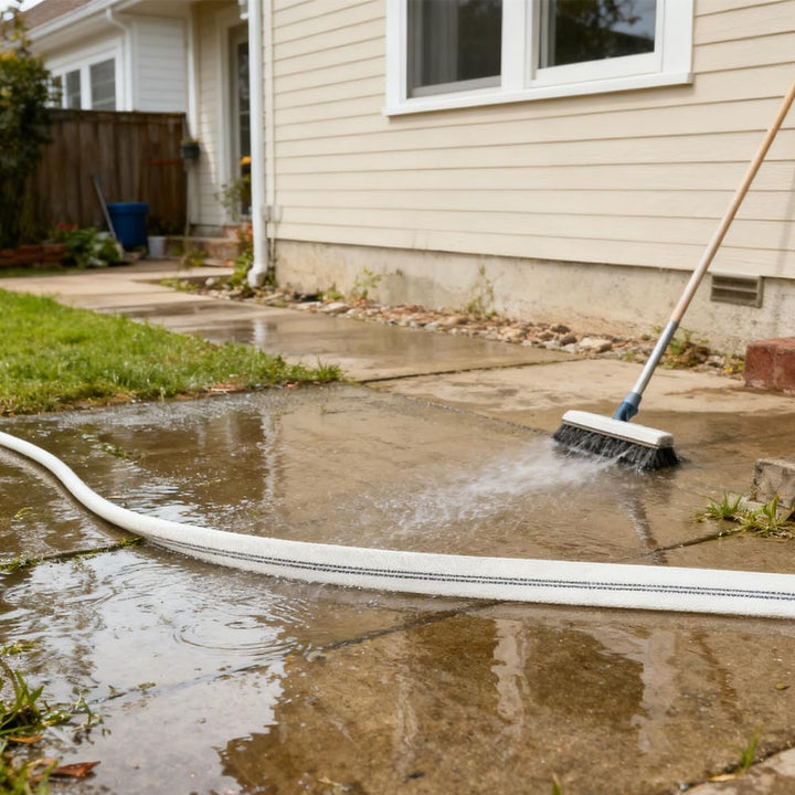 oupadosØ 32 mm(1 1/4 Zoll) 20 m Gewebeschlauch Zubehör(4 Klemmen) Für Tauchpumpen Oder Schmutzwasser