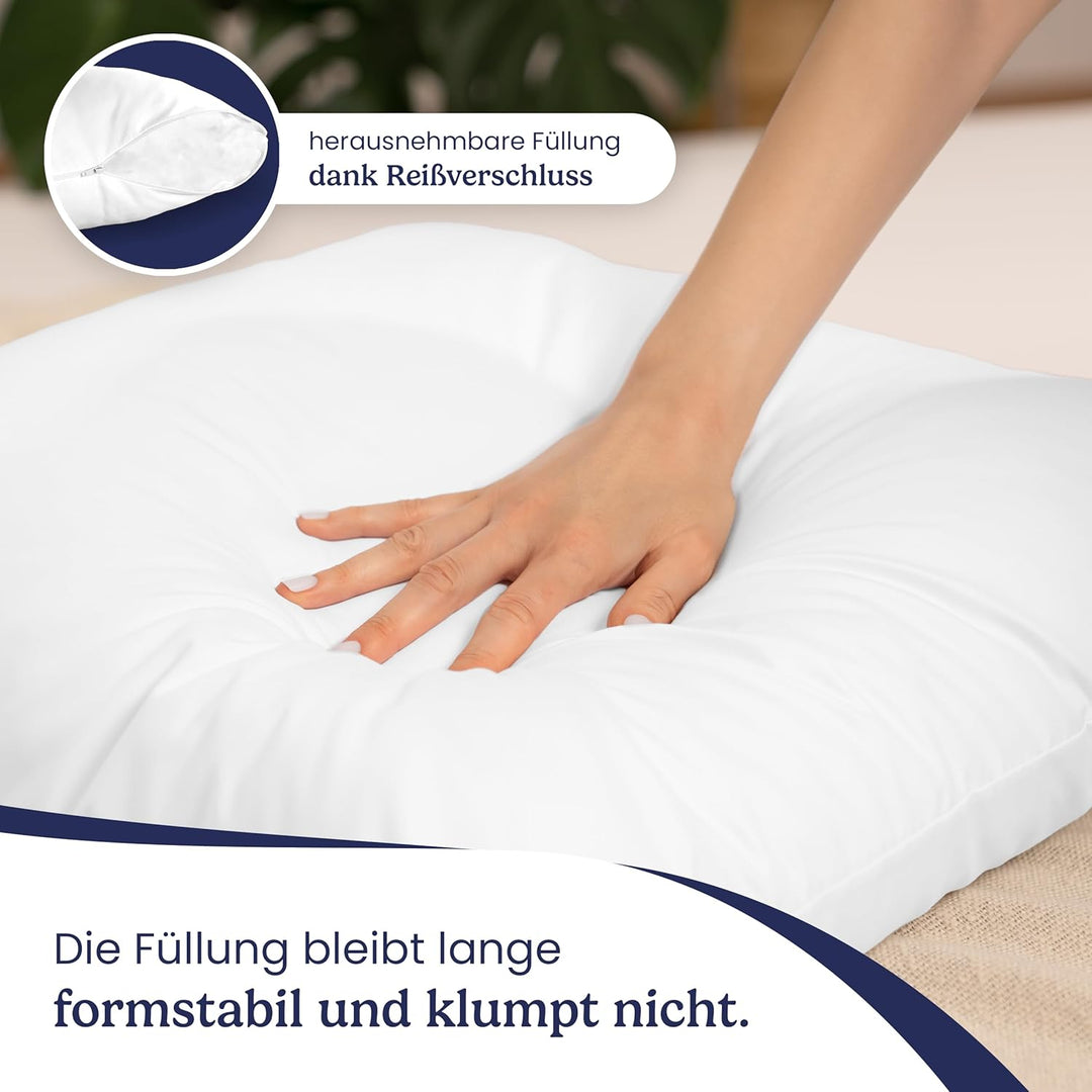 Gentle North Kopfkissen (40x40 cm gross) - 4er Set Kissen für Bett und als Dekokissen - Mit Reissver